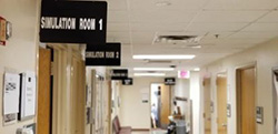 simulation center hallway and rooms