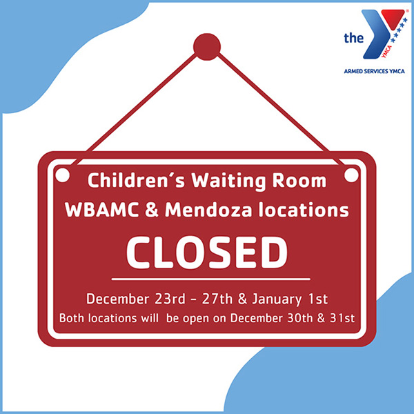 Holiday closure image announcement for Children's Waiting Room