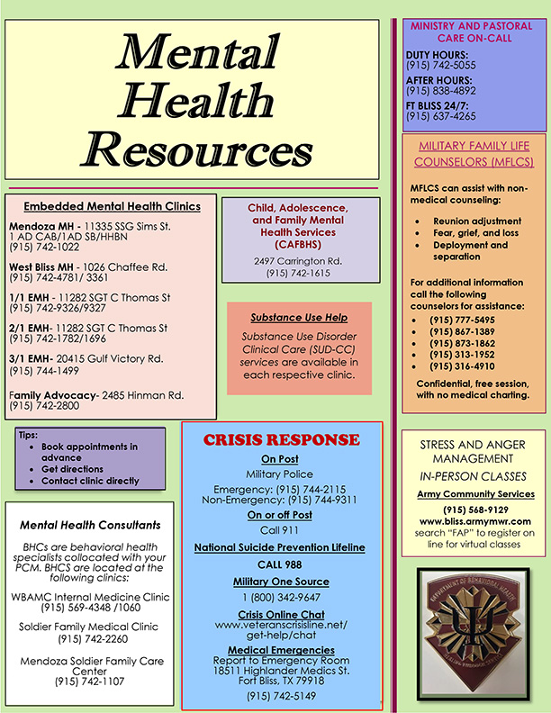 Behavioral Health Resources handout image