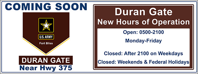 Duran Gate hours of operation graphic image