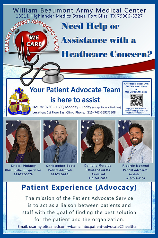 Patient Advocacy Team poster graphic image