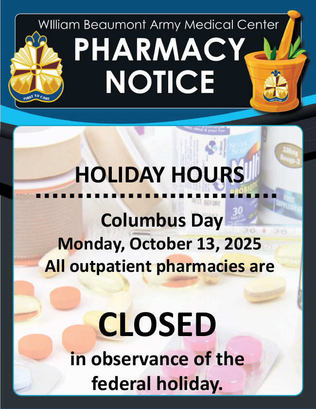Pharmacy Closure for Columbus Day image