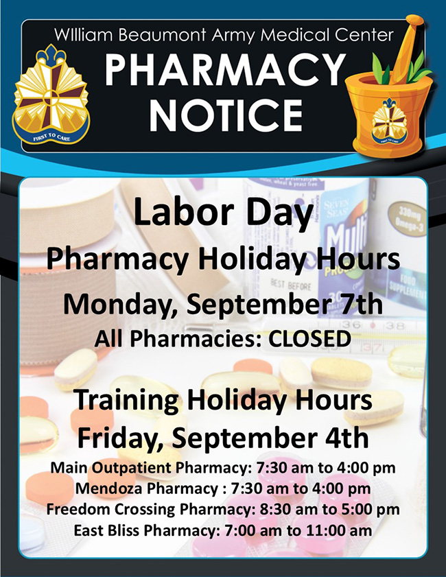 Pharmacy Labor Day closure graphic image