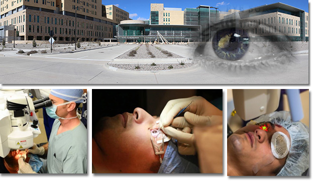 New hospital panoramic view with eye surgery images