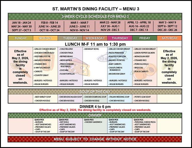 Week 3 small summer menu graphic image