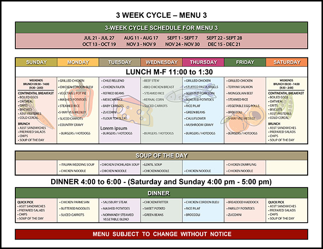 Week 3 menu image