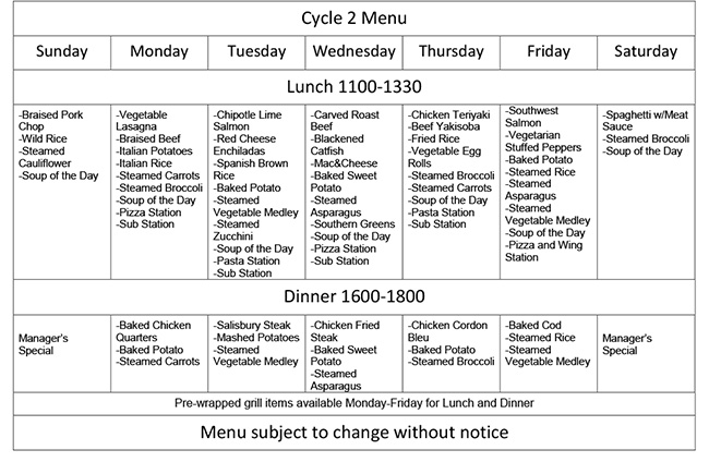 Cycle 2 menu image