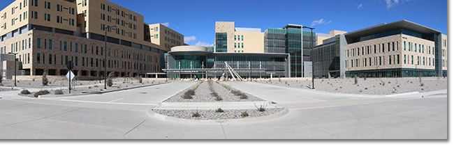 New hospital front outside panoramic view image