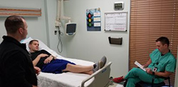 simulation image of patient, doctor, parent